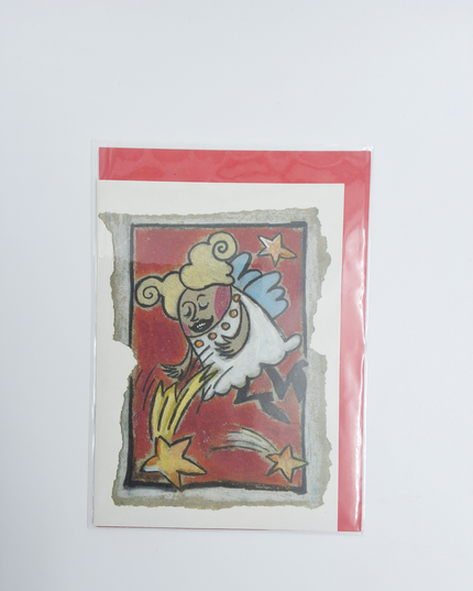 Greeting card angel with star