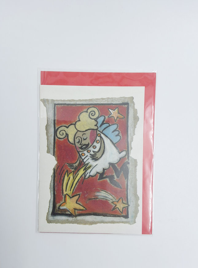 Wenskaart engel met ster (F12801)