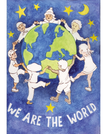 Wenskaart kerst "we are the world" (F12835)