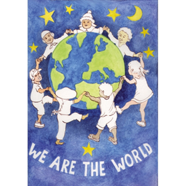 Wenskaart kerst "we are the world" (F12835)