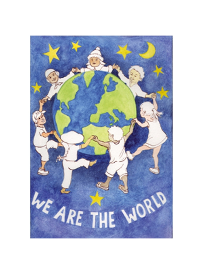 Wenskaart kerst "we are the world" (F12835)