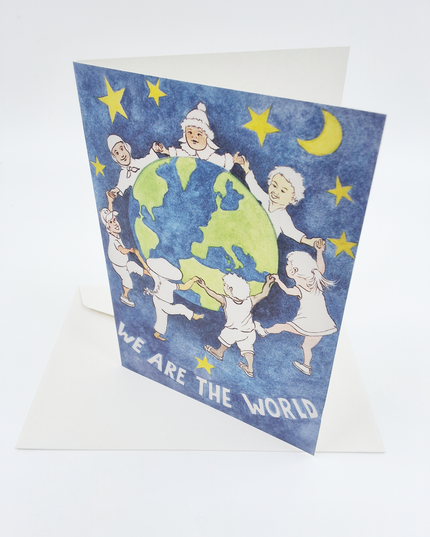 Wenskaart kerst "we are the world" (F12835)