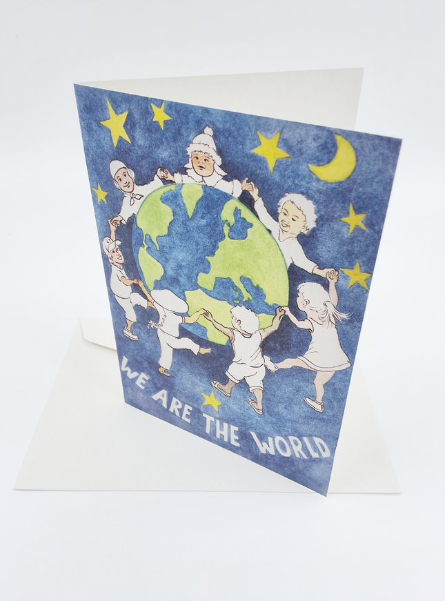 Wenskaart kerst "we are the world" (F12835)