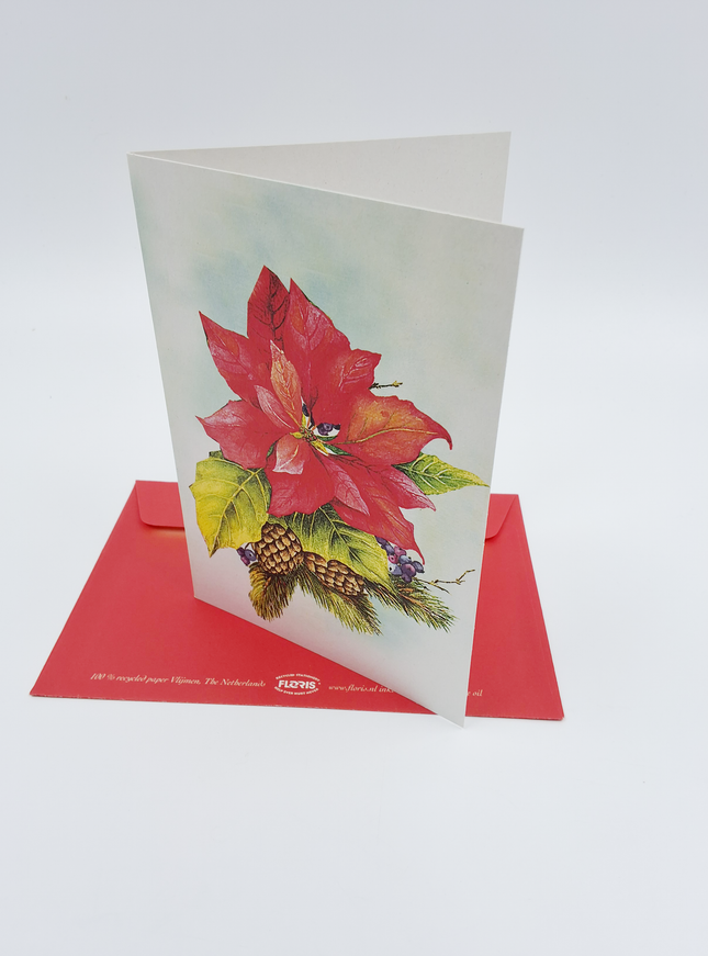 Wenskaart kerstroos (F12864)