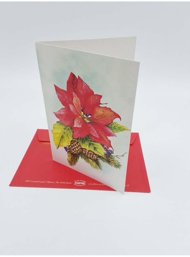 Wenskaart kerstroos (F12864)