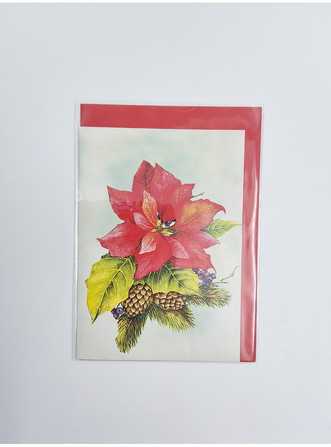 Wenskaart kerstroos (F12864)