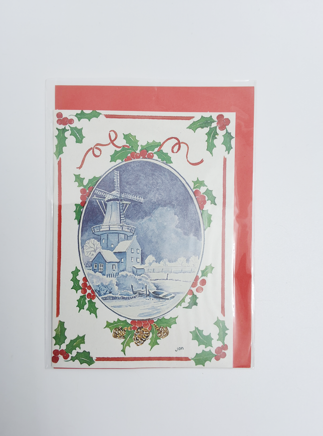 Wenskaart molen Hollands landschap (F12872)