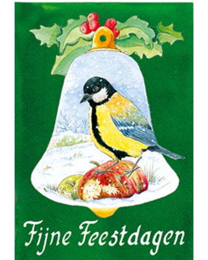 Greeting card Christmas bell tit "happy holidays"