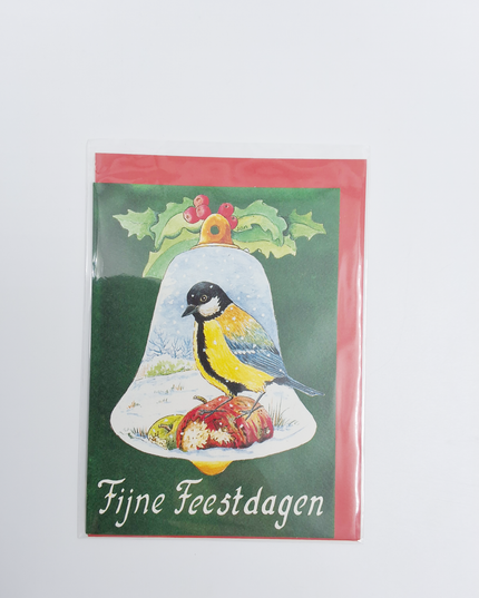 Greeting card Christmas bell tit "happy holidays"