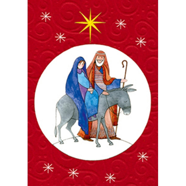 Wenskaart Jozef en Maria ezel (F12915)