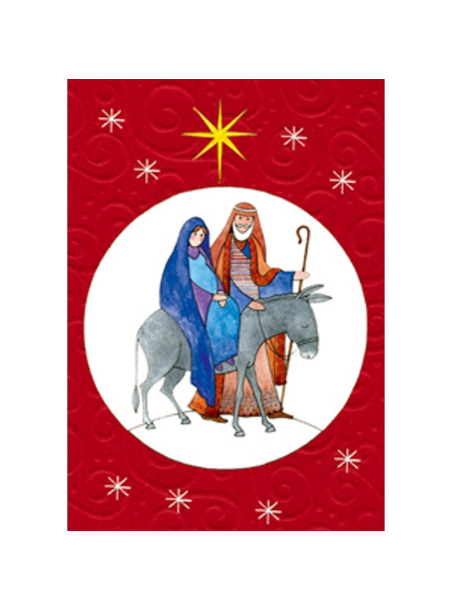 Wenskaart Jozef en Maria ezel (F12915)