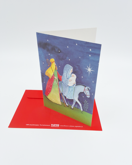 Greeting card Joseph Mary blue