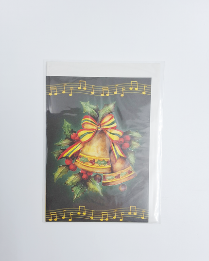 Greeting card Christmas bell green
