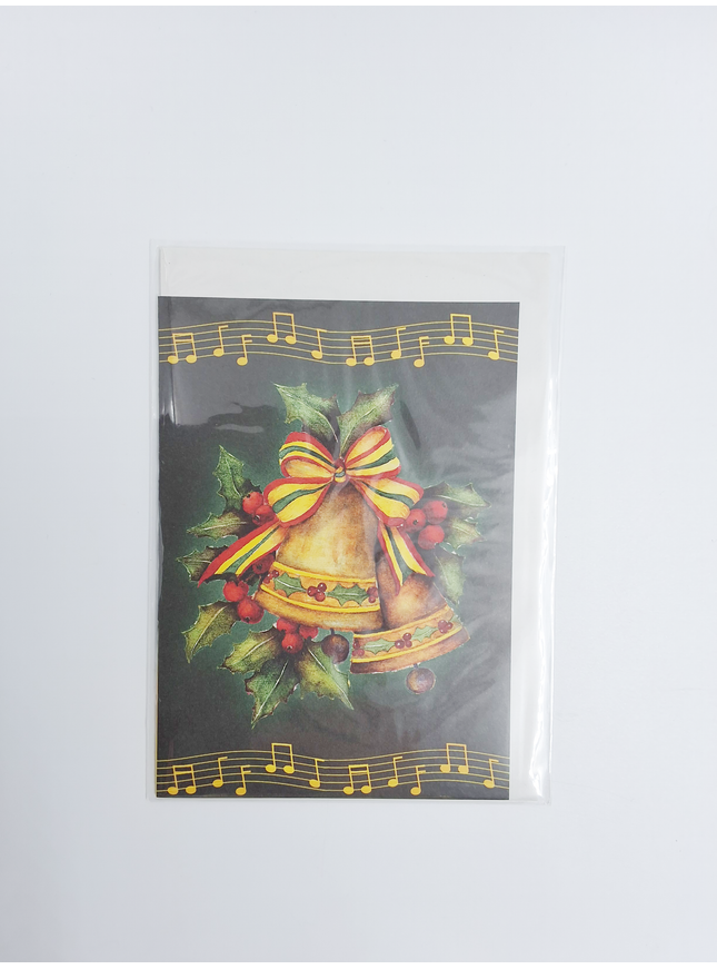 Wenskaart kerstklok groen (F12952)