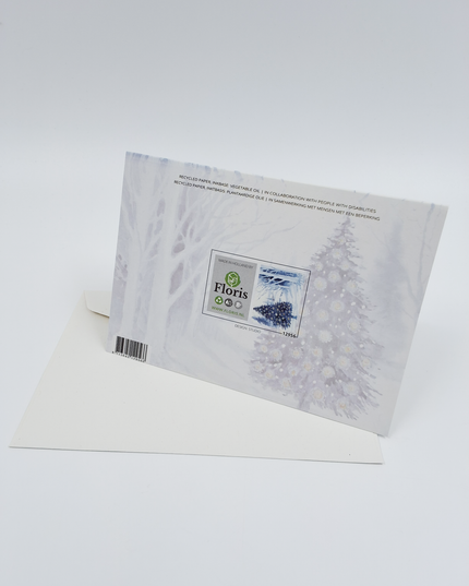 Greeting card Christmas tree church