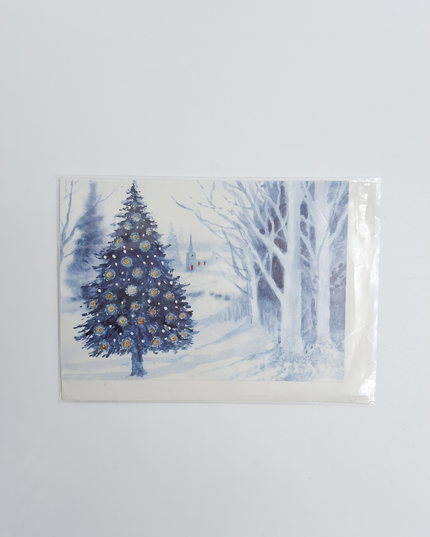 Greeting card Christmas tree church