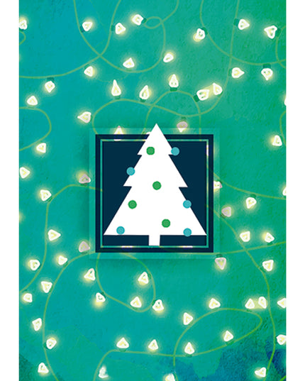 Wenskaart kerstboom groen