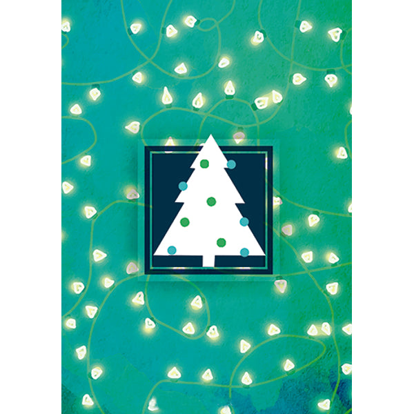 Greeting card Christmas tree green