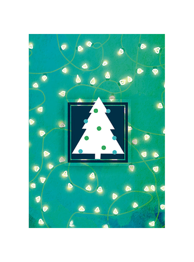 Wenskaart kerstboom groen