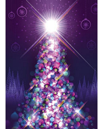 Greeting card Christmas tree light