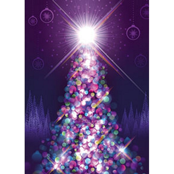 Wenskaart kerstboom licht (F12995)