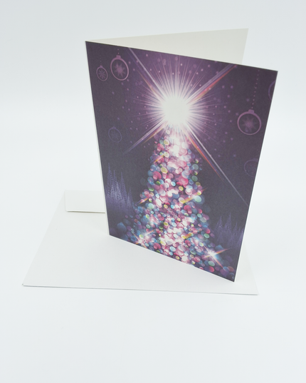 Greeting card Christmas tree light
