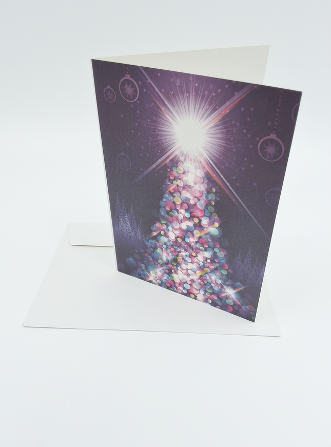 Wenskaart kerstboom licht (F12995)