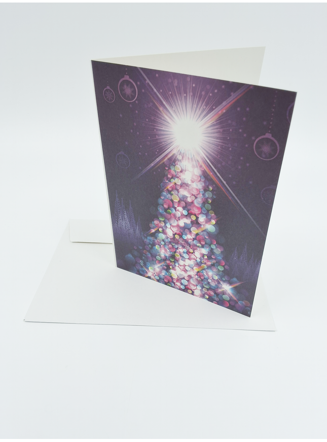 Wenskaart kerstboom licht (F12995)