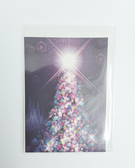 Greeting card Christmas tree light