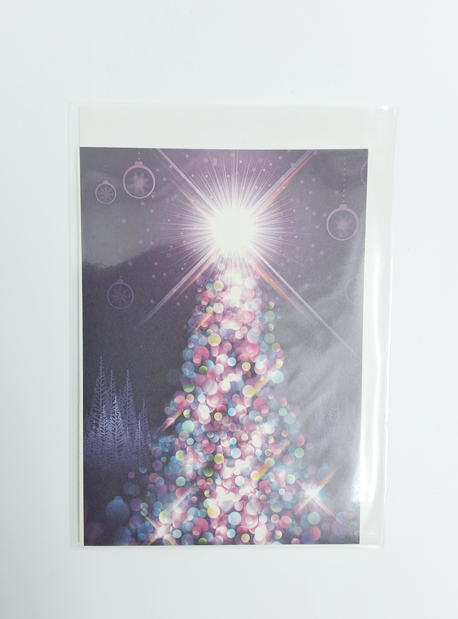 Wenskaart kerstboom licht (F12995)