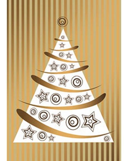 Greeting card Christmas tree gold