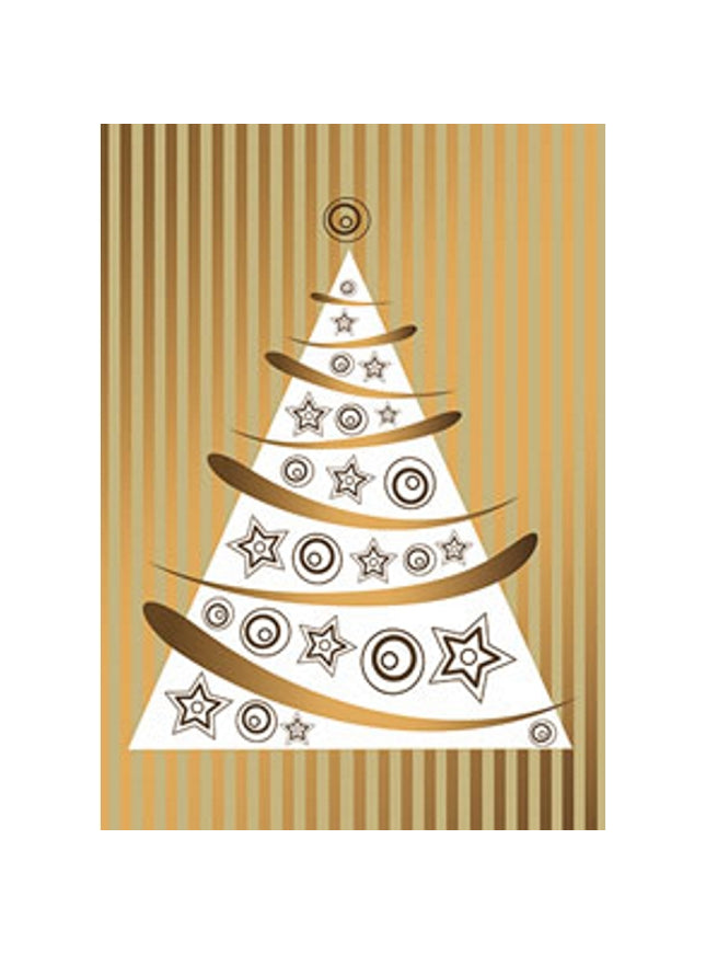 Wenskaart kerstboom goud (F13004)