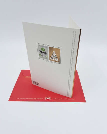 Greeting card Christmas tree gold