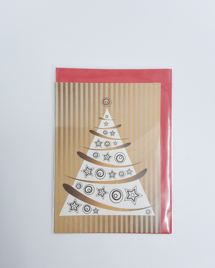 Greeting card Christmas tree gold