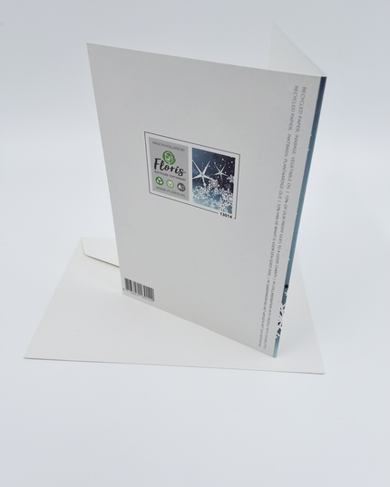 Greeting card Joseph, Mary and Jesus blue