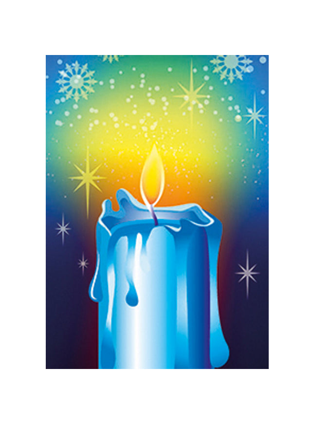 Wenskaart kaars blauw (F13016)