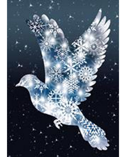 Greeting card peace dove stars