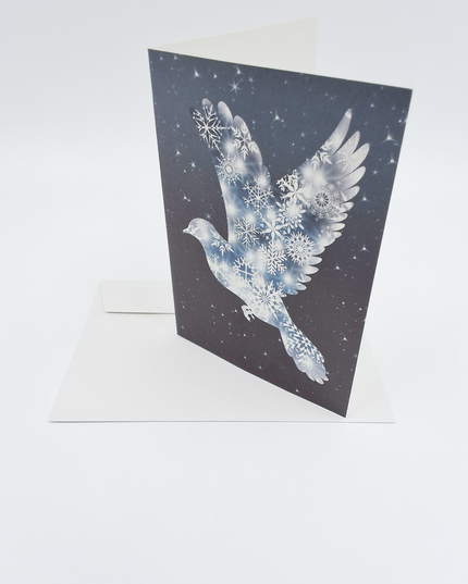 Greeting card peace dove stars