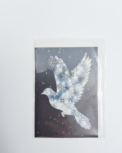 Greeting card peace dove stars