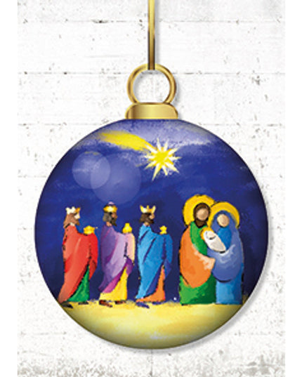 Greeting card Christmas ball Holy Family