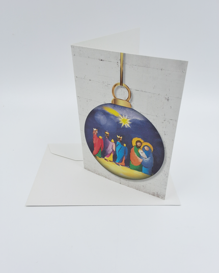 Greeting card Christmas ball Holy Family