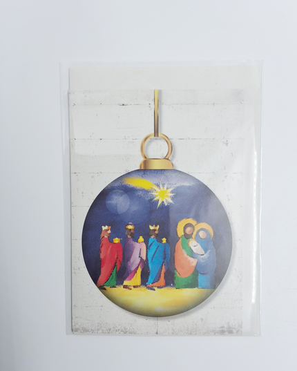 Greeting card Christmas ball Holy Family