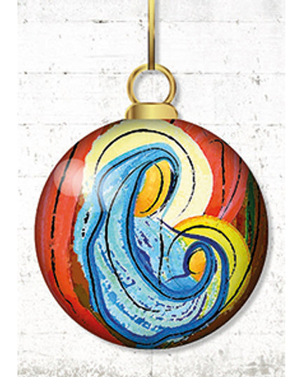 Greeting card Christmas ball Mary Jesus