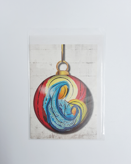 Greeting card Christmas ball Mary Jesus