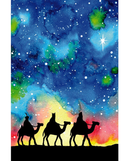 Three Kings greeting card with starry sky