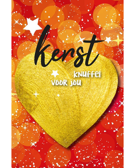 Wenskaart gouden hart (F13055)