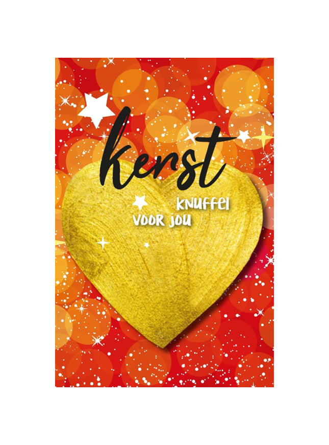 Wenskaart gouden hart (F13055)