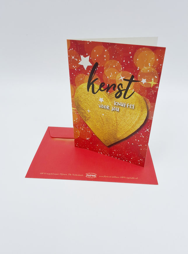Wenskaart gouden hart (F13055)