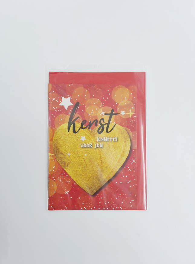 Wenskaart gouden hart (F13055)