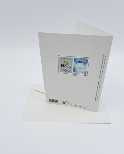 Greeting card blue Christmas ball